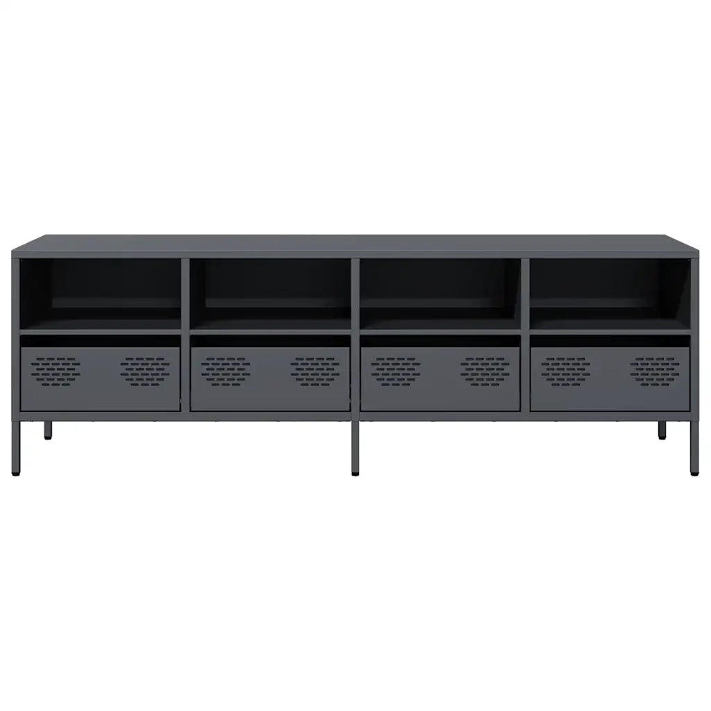 Mobile TV Antracite 135x39x43,5 cm Acciaio Laminato a Freddo 851330