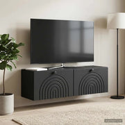 Mobile Porta TV da Muro Montaggio a parete Nero 98 x 31 x 30 cm 898216