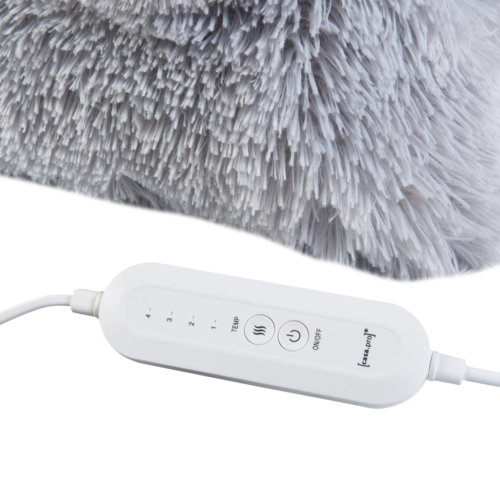 Cuscino Elettrico Capurso Termoforo 40 x 40 cm in Tessuto Peluche Grigio [en.casa]