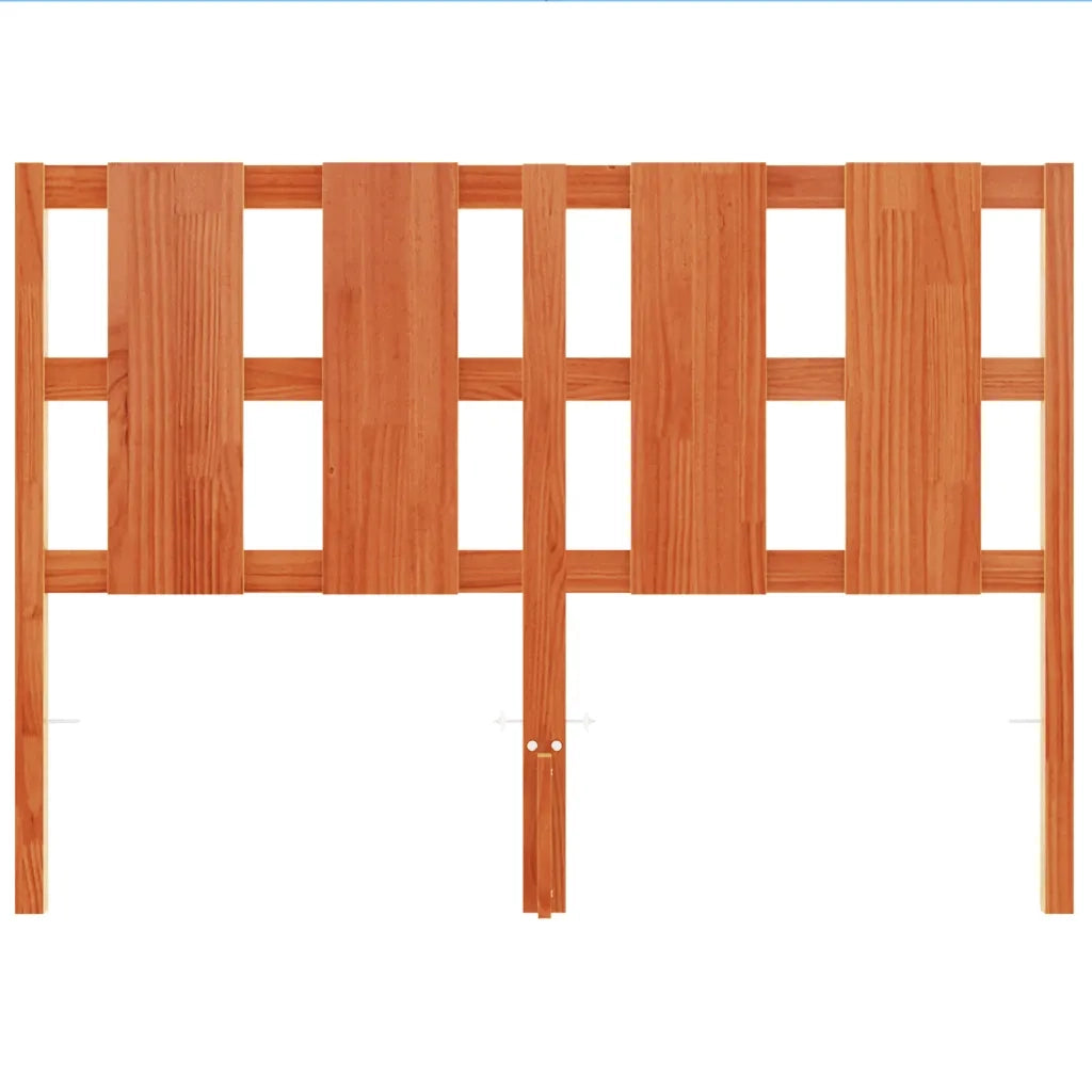 Testiera Marrone Cera 135 cm in Legno Massello di Pino 844220