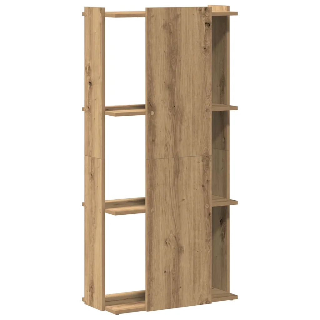 Libreria a 3 Ripiani Rovere Artigianale 60x30x120 cm Truciolato