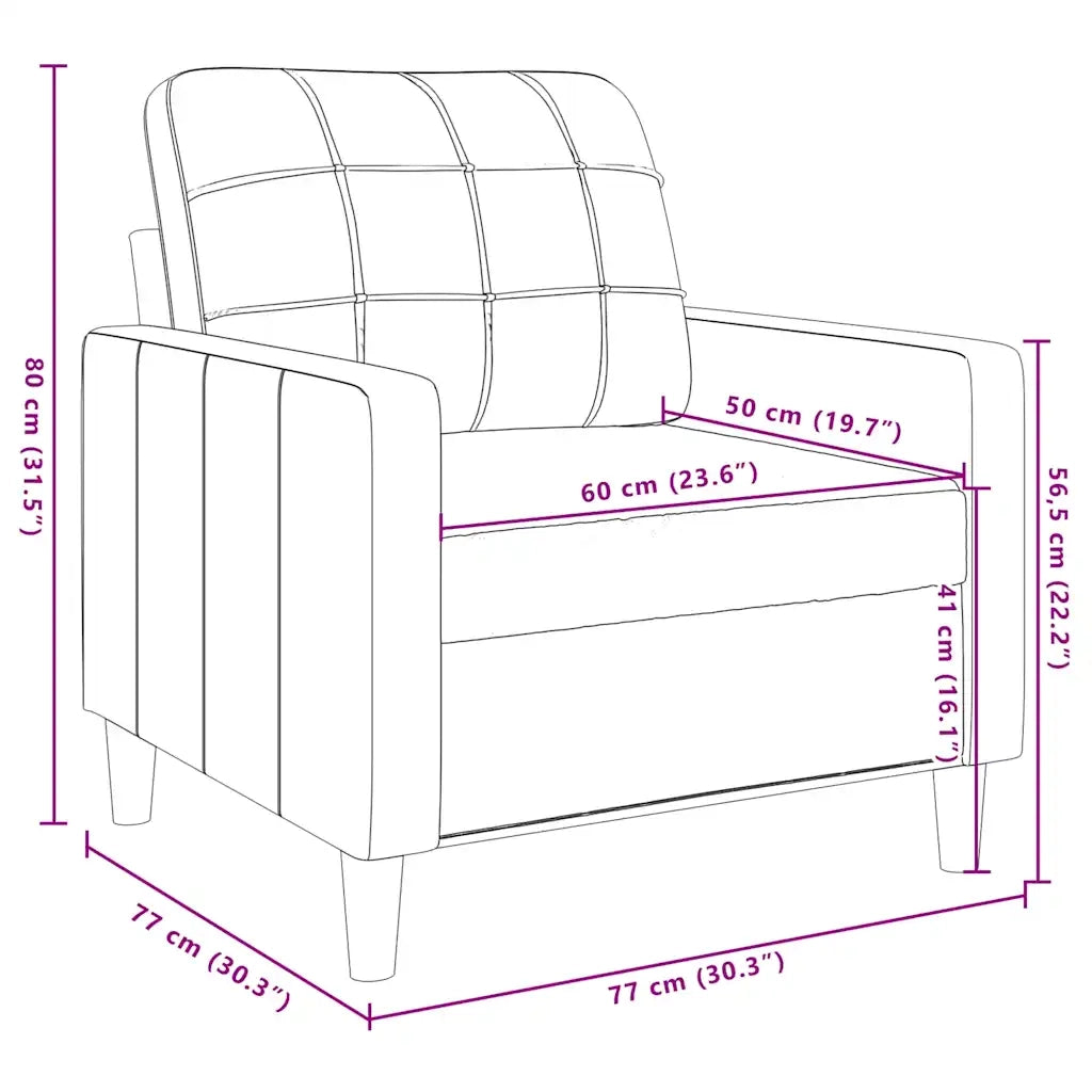 Poltrona | Sedia Relax Crema 60 cm Velluto