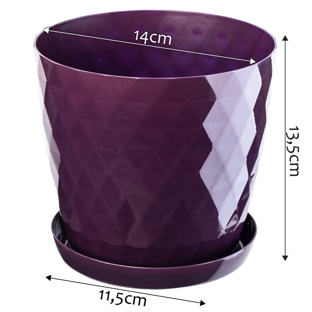 Vaso da fiori in plastica KADAX con supporto, coprivaso, 14 cm, viola, Kadax