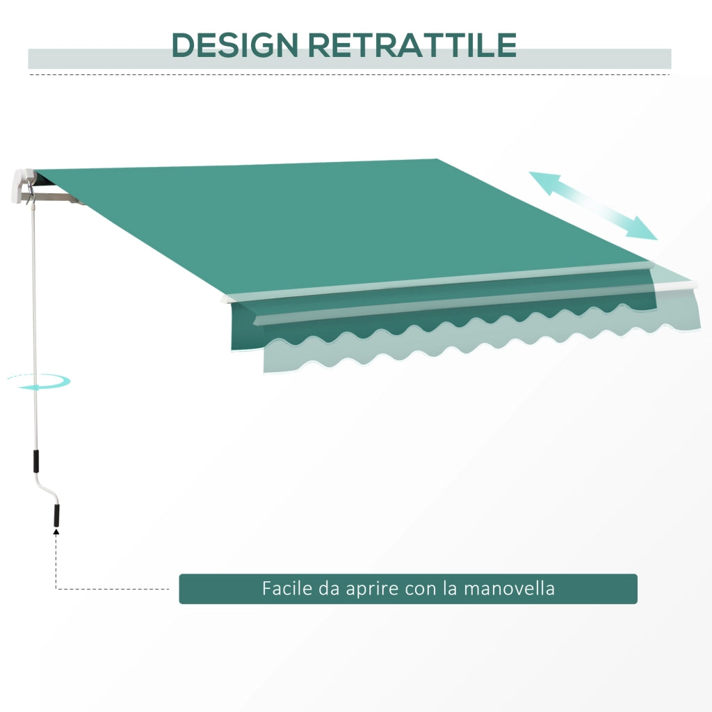 Tenda da Sole Avvolgibile ¨C Minimal ¨C Verde Scuro 3x2.5m Alluminio Poliestere