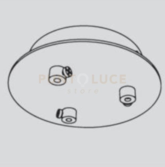 FOCUS-B3 Base per sospensione Focus colore nero opaco in metallo 3 luci