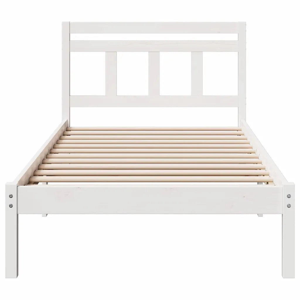 Struttura del letto Bianco 75 x 190 cm Pino massello 872357