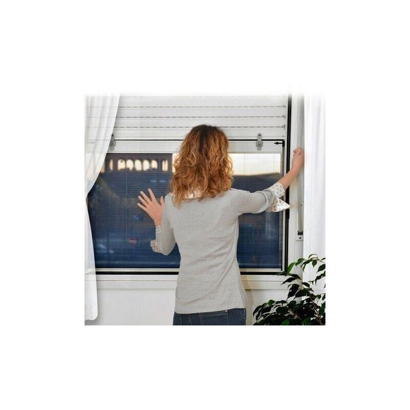 ZANZARIERA SALE E SCENDE CON TAPPARELLA 100 X 160 CM BIANCO RETE PLISSE'