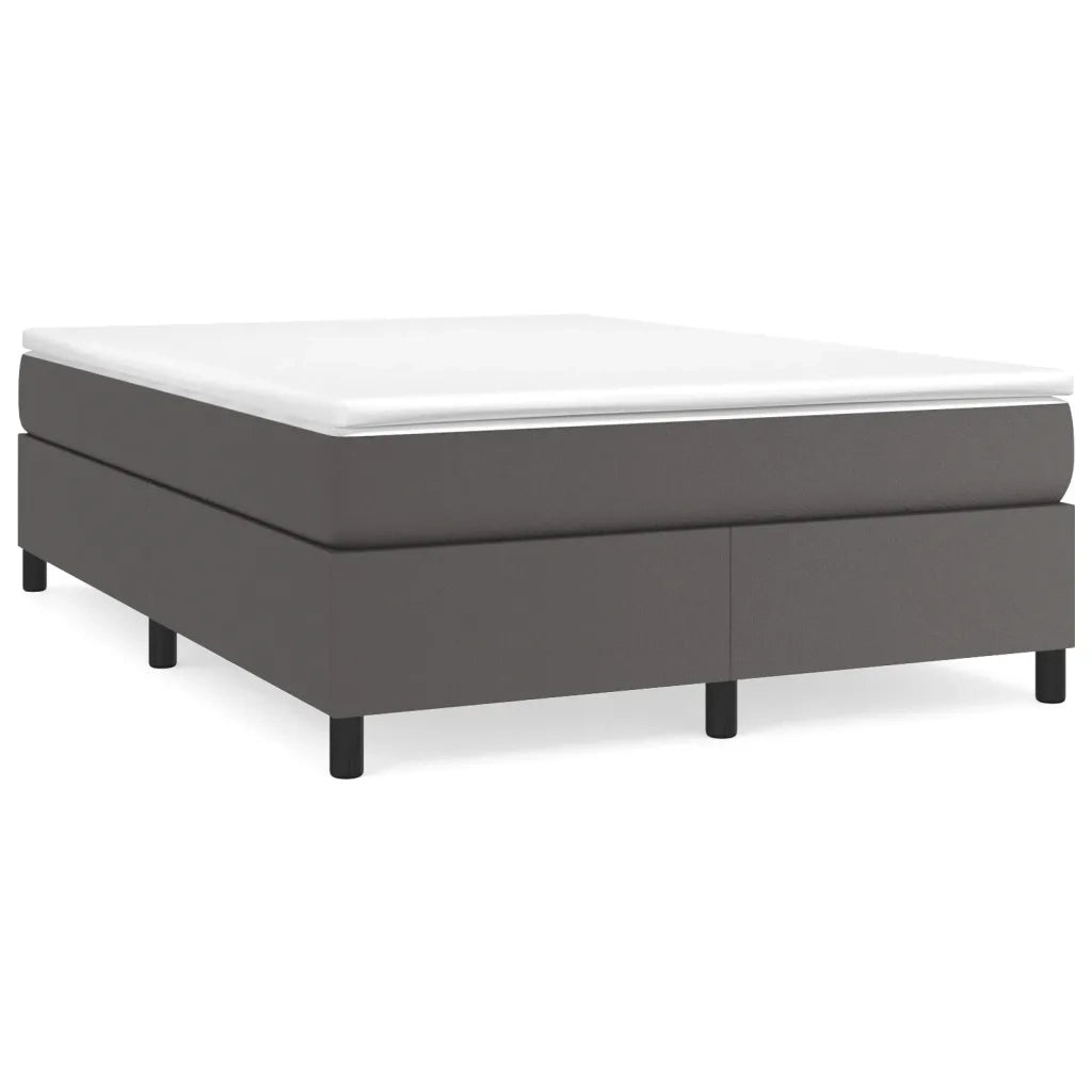 Letto matrimoniale | Letto per adulti | Struttura Letto a Rete a Molle Grigio 140x190 cm in Similpelle