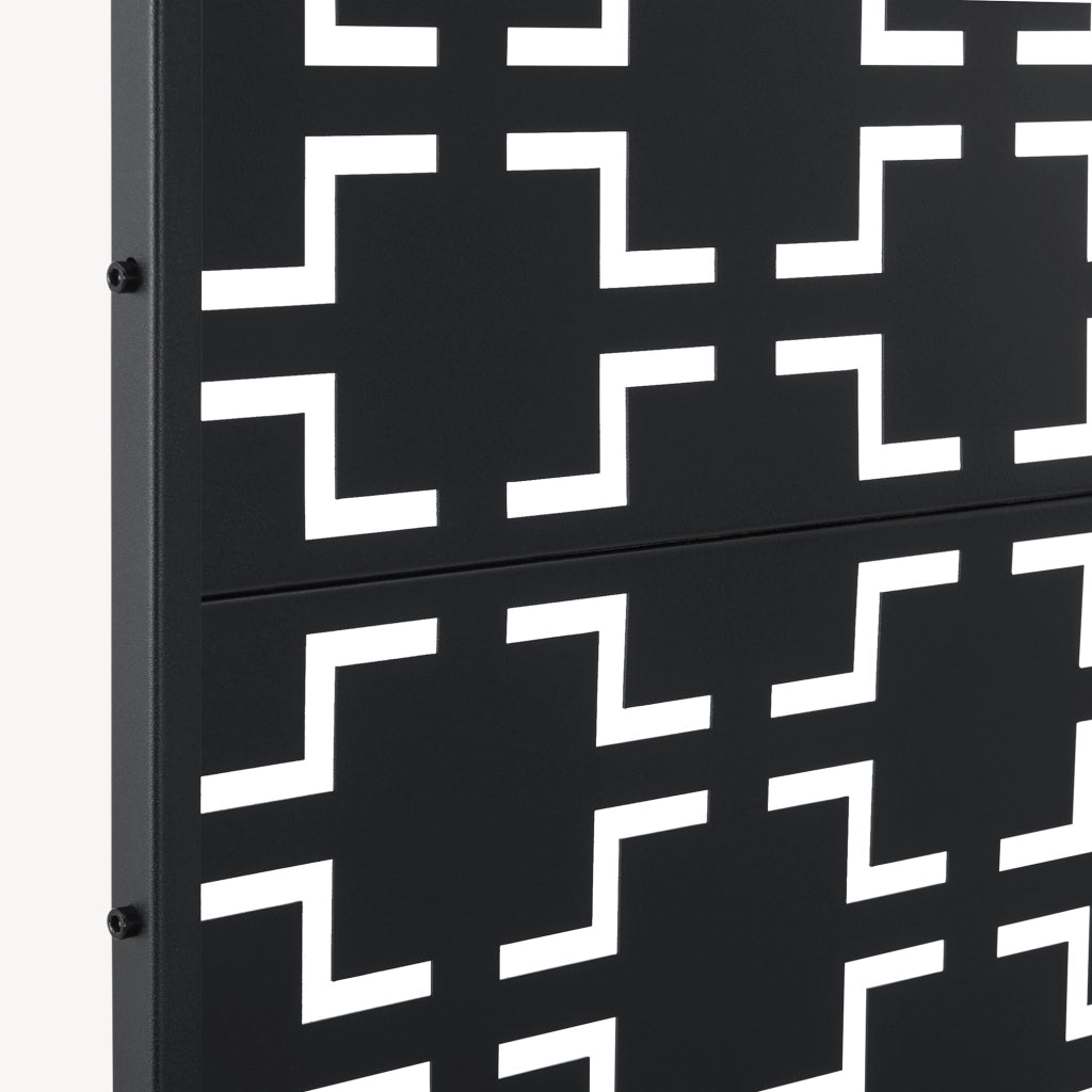 Pannello Divisorio Basciano Struttura Traforata in Acciaio 180 x 90 cm Nero casa.pro