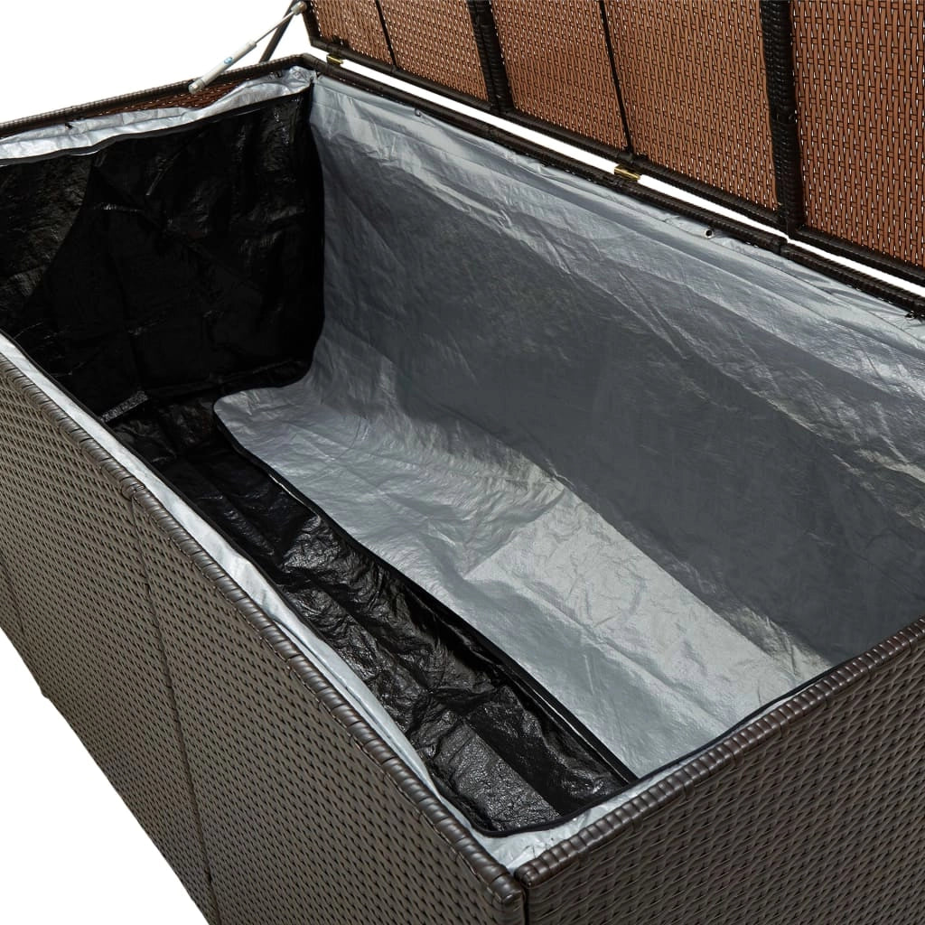 Cassetta portaoggetti per mobili da giardino in resina intrecciata 180 x 90 x 75 cm marrone 02_0013120