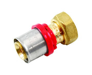 Raccordo diritto con girello e guarnizione piana per tubo multistrato a pressare modello al-cobrapex 1/2 ?16  Tiemme raccorderie spa
