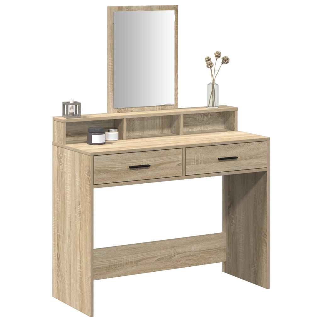 Tolettiera  con cassetti in rovere Sonoma 100x41x140 cm