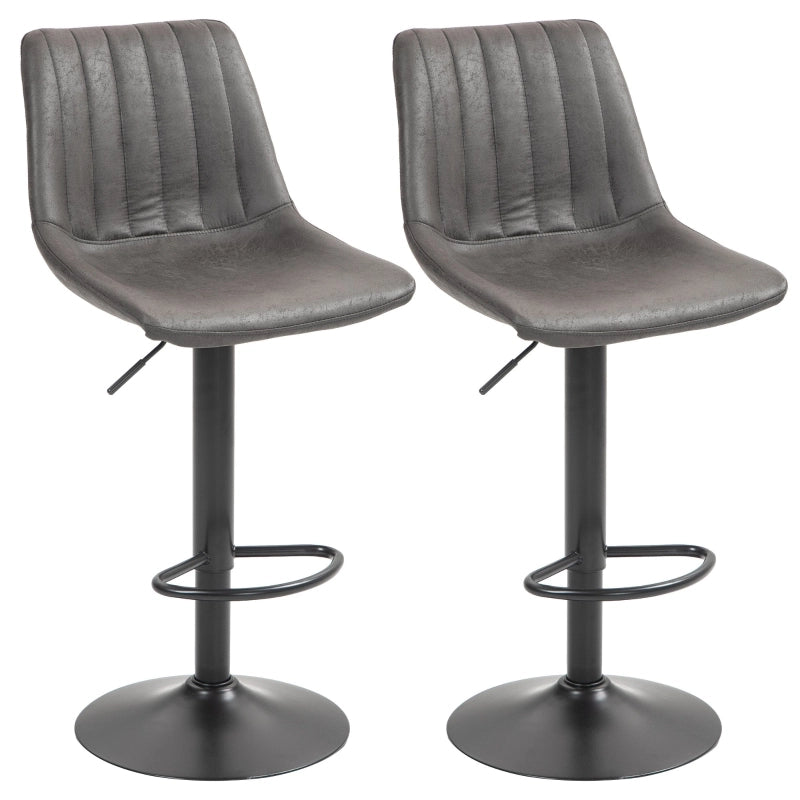 SGABELLI DA BAR Set da 2 pezzi in stile retrò 43x46,5x89-110 cm Grigio scuro