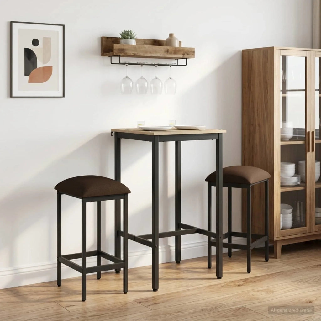 Sgabello da bar 2 pcs Tortora 40 x 32 x 64 cm 8006166