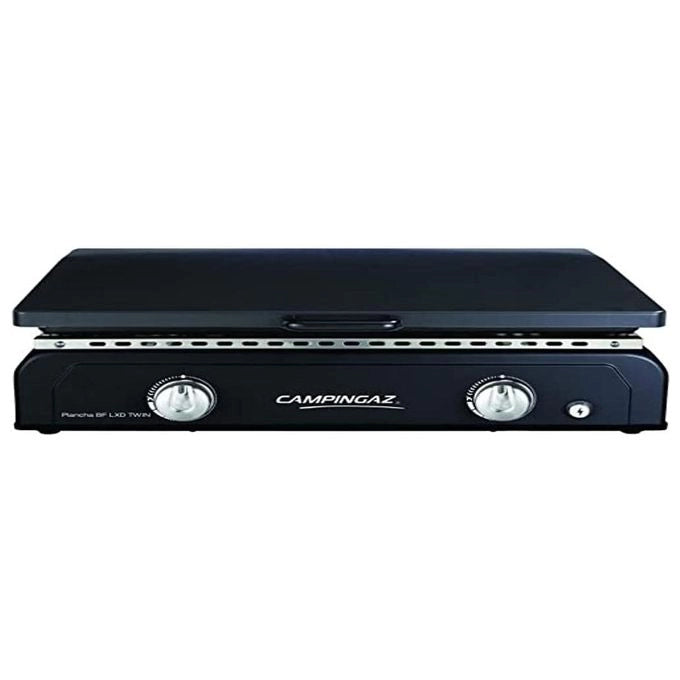 Camping Gaz Piastra Cottura Plancha BF LXD Twin, Nero Doppia Superficie di Cottura, Facile Pulizia e Resistenza alle Alte Temperature