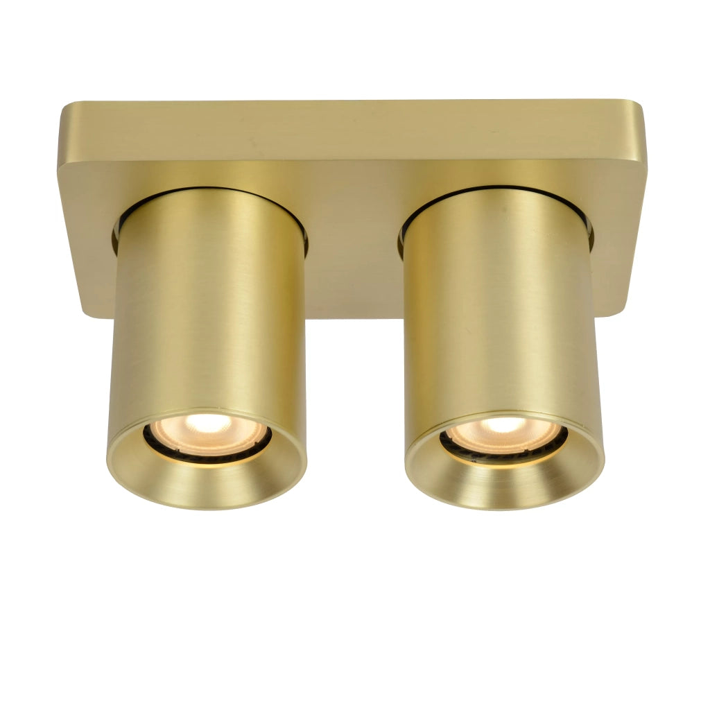 Faretto soffitto doppio oro orientabile 2xGU10 Lucide