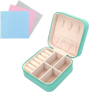 Organizzatore di accessori da polso, orecchini e collane in pelle PU - Portatile con tessuto argentato - Stile moderno e elegante - Organizzatore portatile con 3 compartimenti