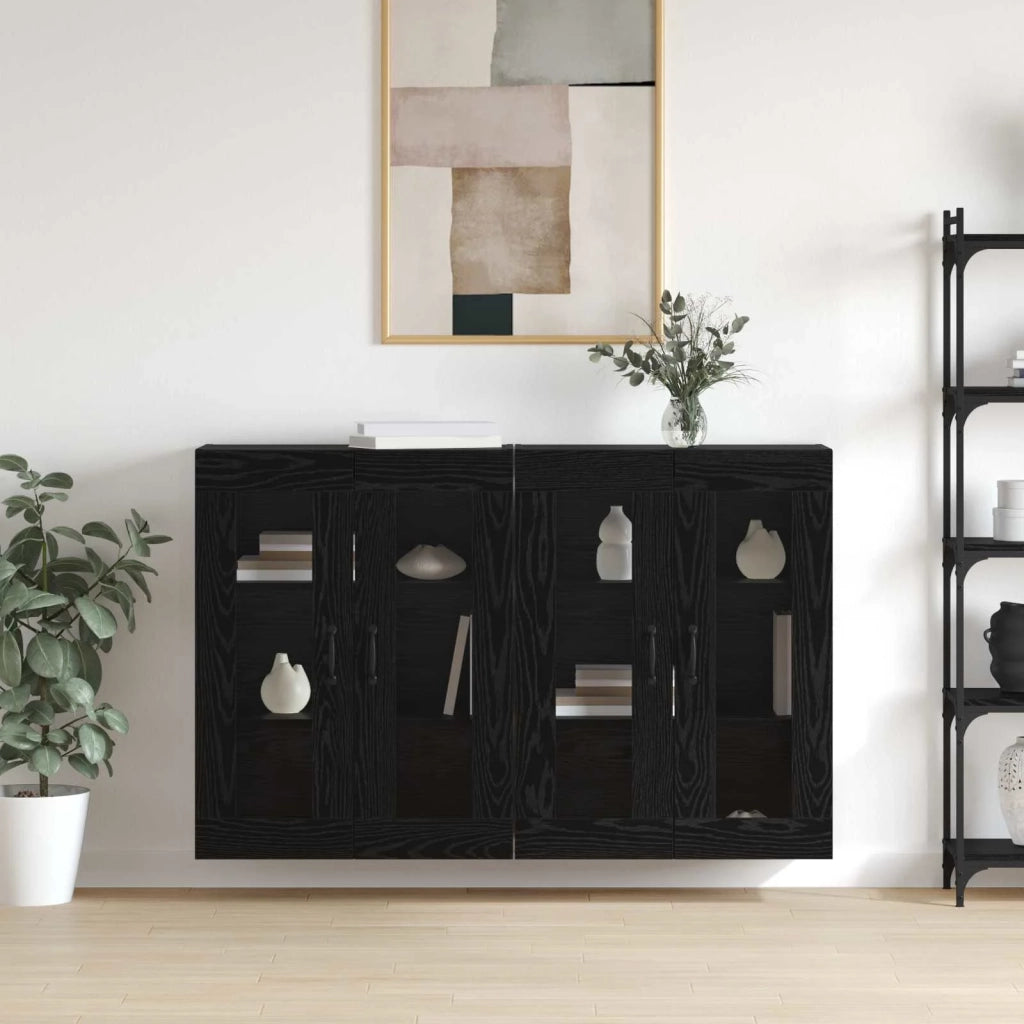 Armadi da Muro 2 pz Rovere nero 69,5 x 34 x 90 cm CFW4098187