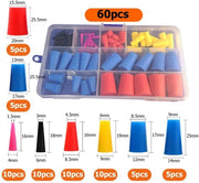 Set di stoppi conici 100 pezzi - Stoppi in silicone - Resistente alle alte temperature - Universali - Ecologici e duraturi - Stoppi in silicone
