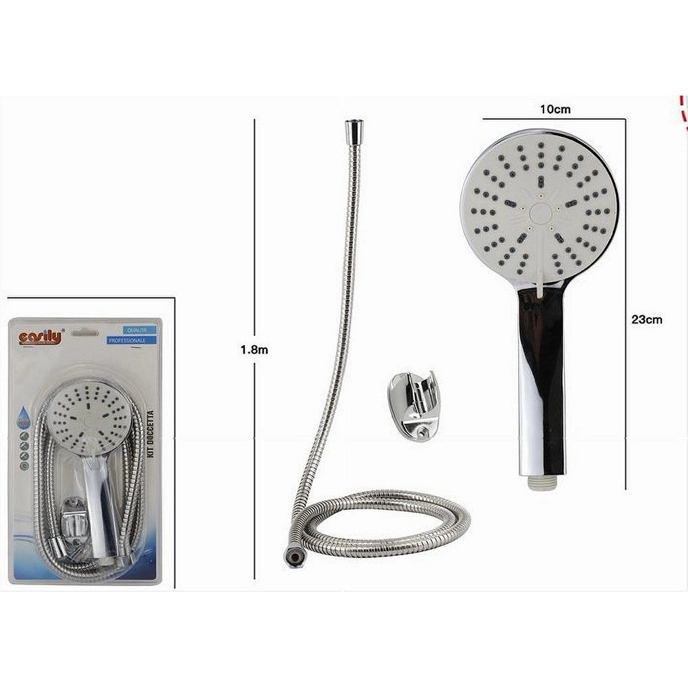 Trade Shop - Kit Doccetta Multigetto Doccino Soffione Doccia Laccio 1,8 Mt Staffa Bagno 69047 -