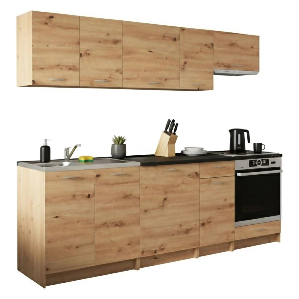 Cucinino Elettrodomestici non inclusi, Camerino, Cucina un Ripiano, Marrone Rovere Nodi