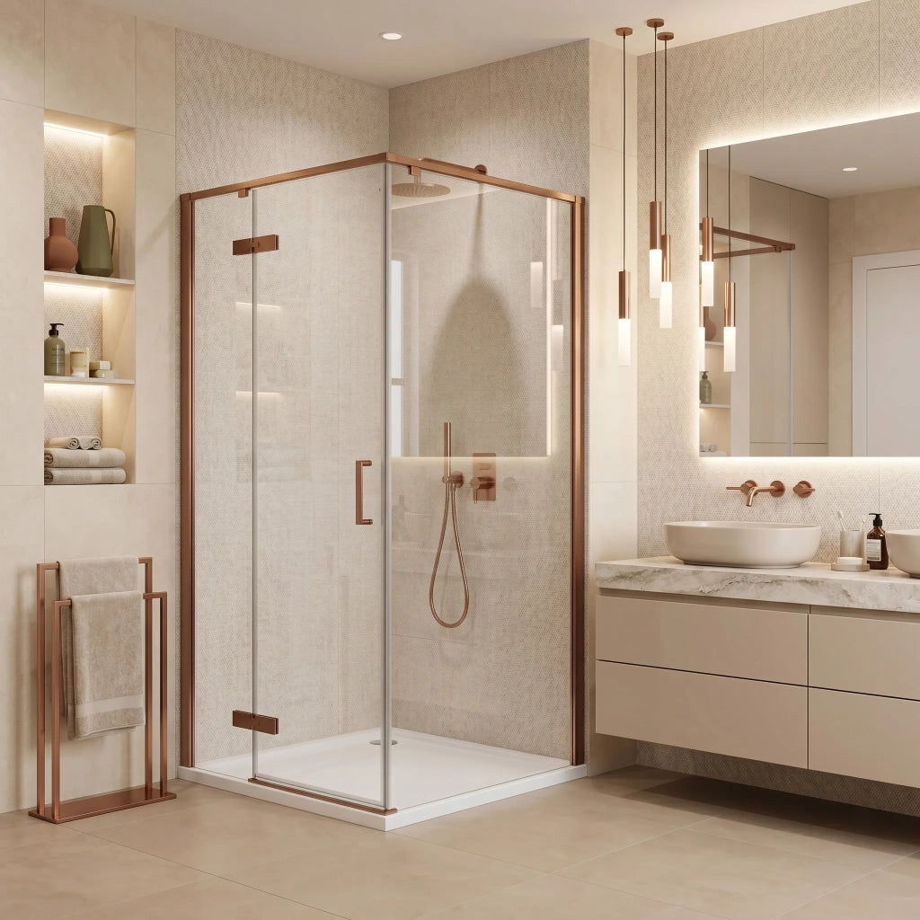 Cabina Doccia Rea Bruno 90x90 Brush Copper