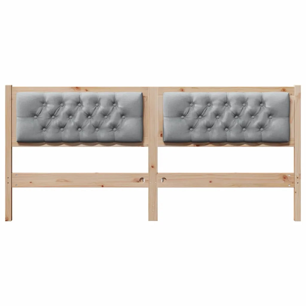 Testiera Marrone e grigio chiaro 160 cm Legno di pino massello