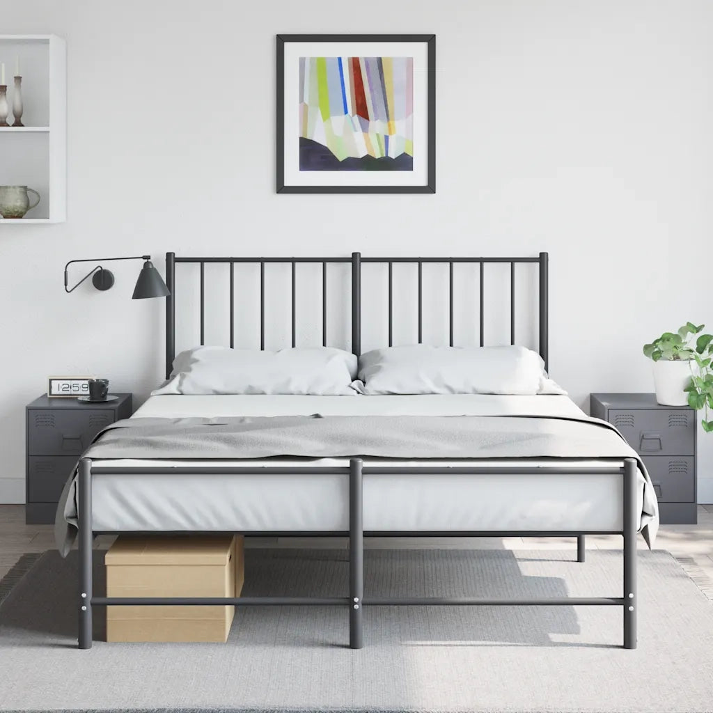 Set di 2 Comodini | Armadio da Notte | Mobiletto da notte Antracite 34,5x39x44 cm in Acciaio