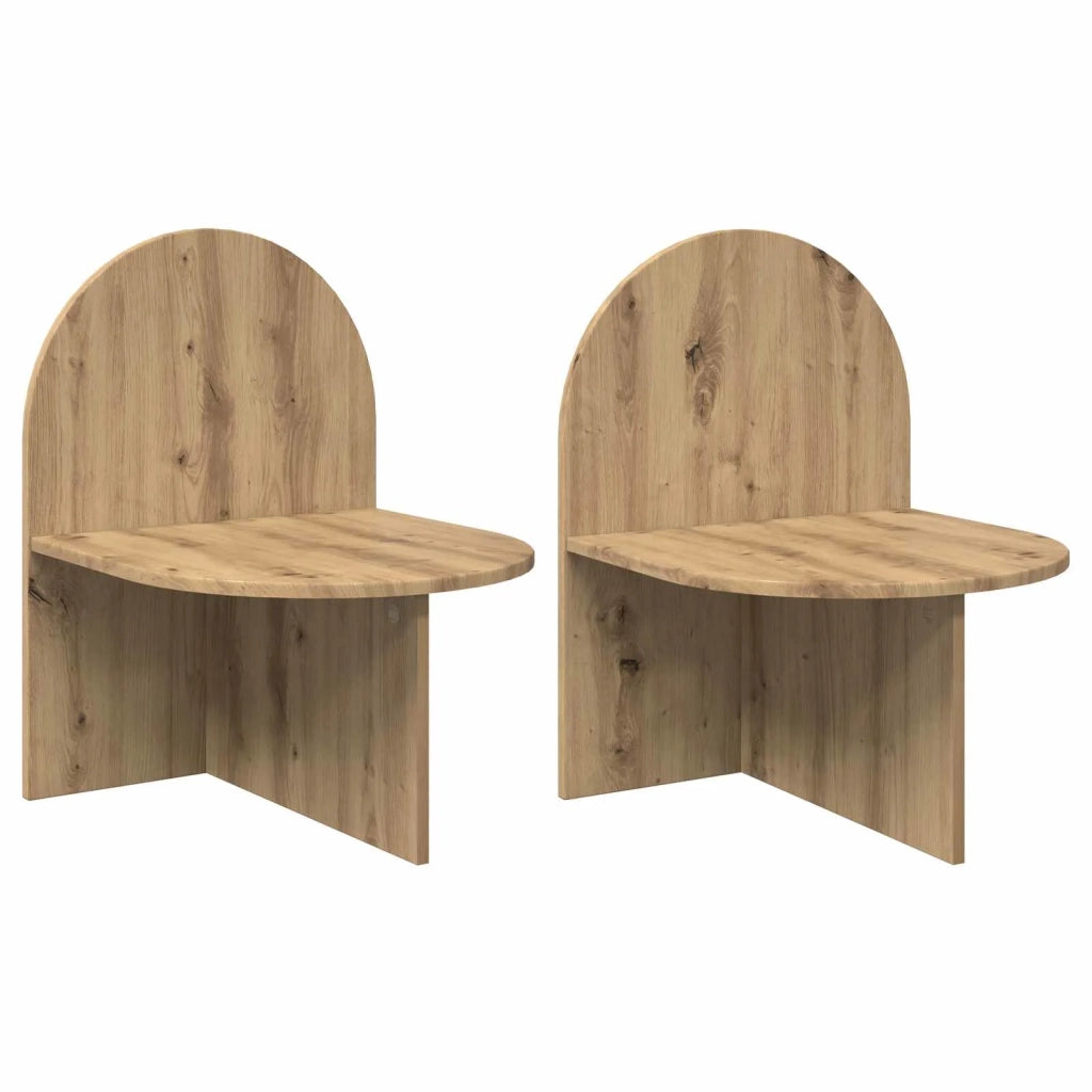 Set di 2 Comodini | Armadio da Notte | Mobiletto da notte Rovere Artigianale 48 x 49 x 65 cm