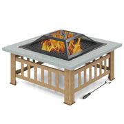 Braciere da esterno 3 in 1 per giardino 81 x 81 x 50 cm con sicurezza ottimale e grande capacità in acciaio grigio 20_0010781
