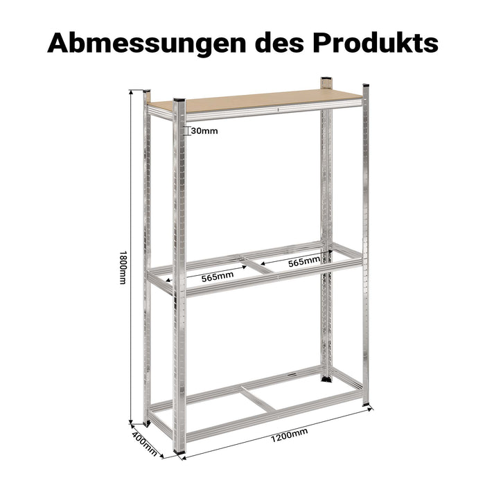 Scaffale portagomme fino a 795 kg 180x120x40cm per 8 pneumatici Per officina gommista