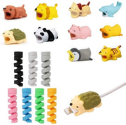 Cableprotettori - Animali - Silenziatori di cavo in silicone - 17 pezzi - Protezione contro le pieghe - Per telefoni e laptop - Vari colori