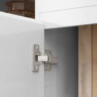 Credenza da Cucina Moderna con Cassetto e 3 Armadietti con Ripiani Regolabili, 140x40x75 cm, Bianco