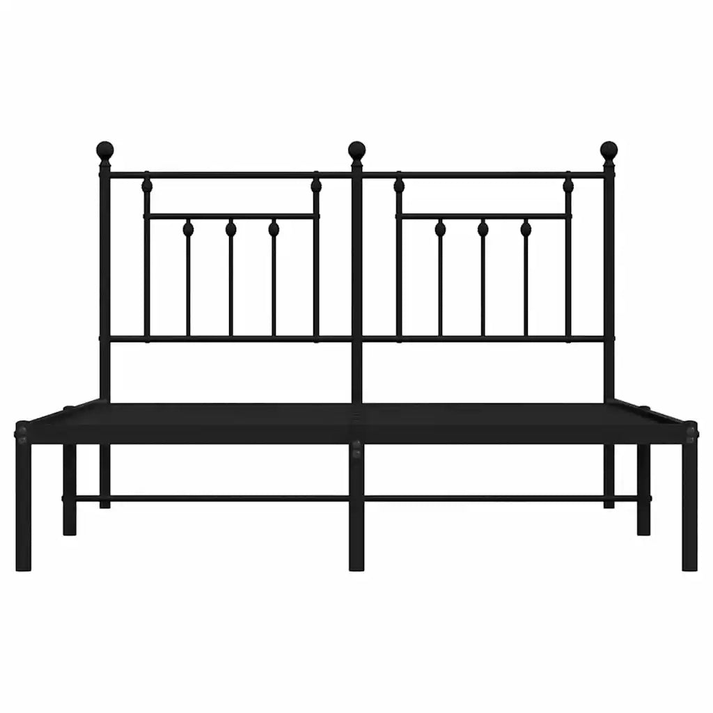 Giroletto con Testiera-Struttura Letto con testiera in Metallo Nero 140x200 cm 508099