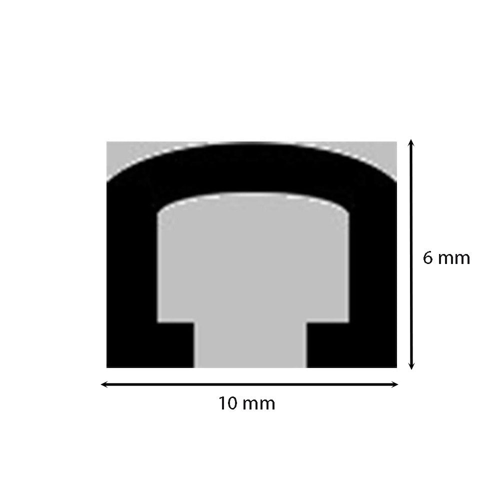 Listello testa arrotondata in alluminio 2,5 metri : Modello - 25X6MM LUCIDA
