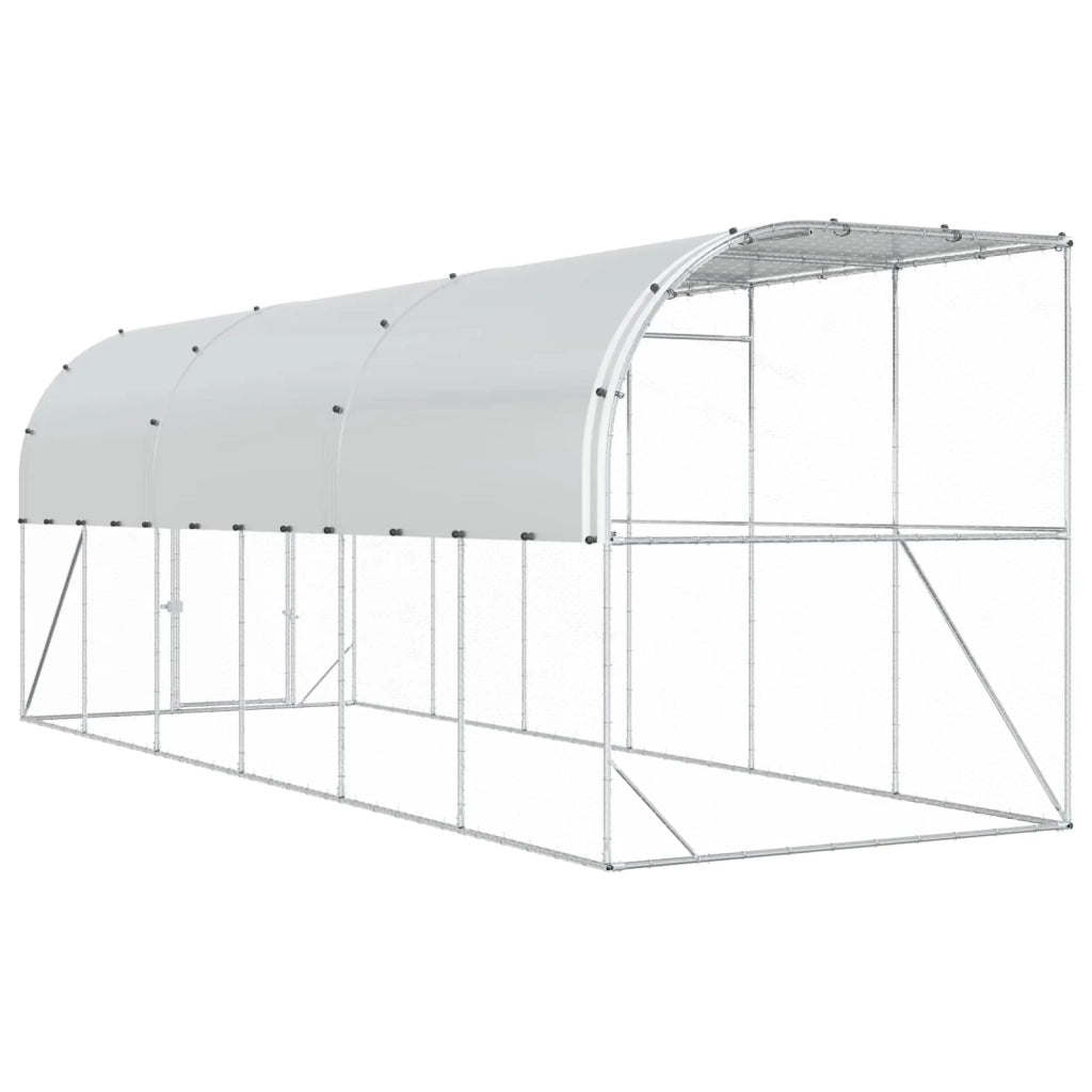 Gabbia per Polli Contro il Muro Argento 600 x 150 x 215 cm 3434737