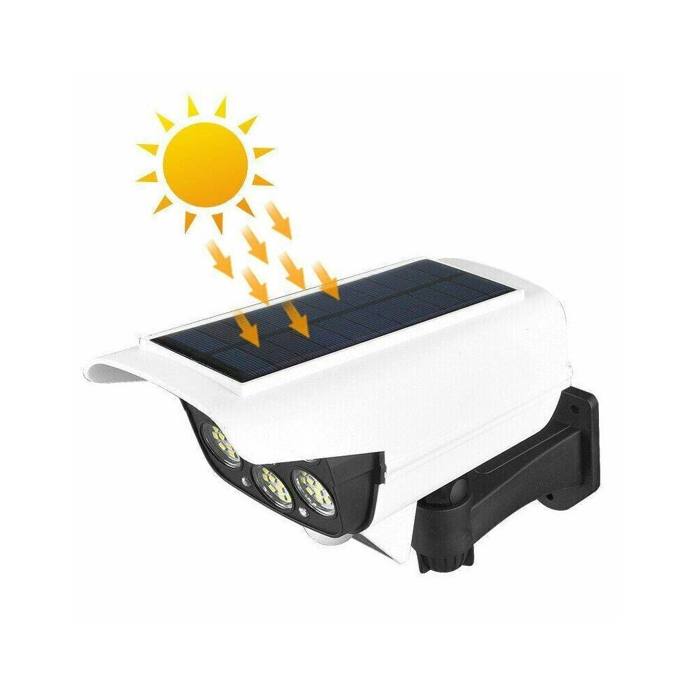 Trade Shop - Telecamera Finta Pannello Solare Con Sensore Di Movimento 77 Led Faretto Luce -