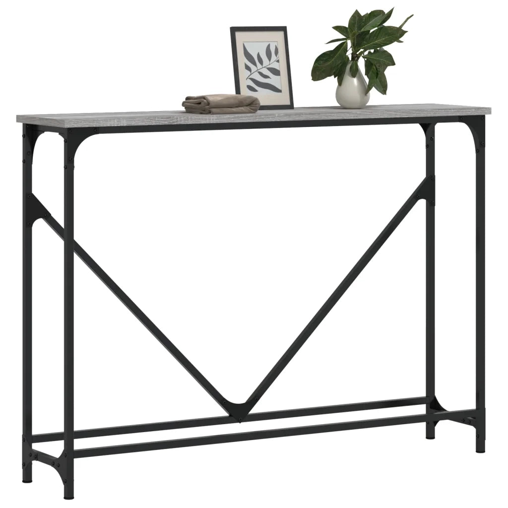 Tavolino Consolle | Tavolo d'Ingresso Grigio Sonoma 102x22,5x75cm Legno Multistrato