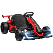 GO KART ELETTRICO PER BAMBINI 6-12 ANNI 24V 12KM/H CON SEGGIOLINO REGOLABILE, ROSSO