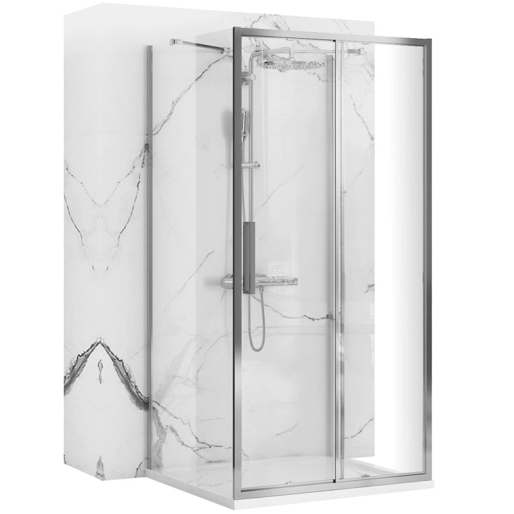Cabina Doccia A Parete Rea Rapid Slide Chrome 110x90
