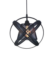 Lampadario a sospensione dal design moderno industriale in ferro intrecciato