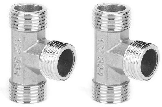 Connettore T 1/2 pollici - Set di 2 - Forma a passo sicuro - Congiuntura smaltata