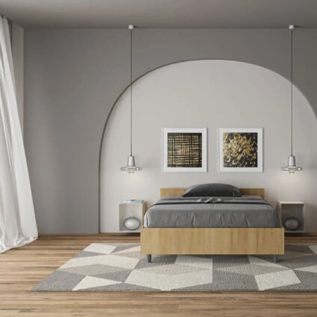 Letto una piazza e mezza contenitore 120x200 quercia Nuamo