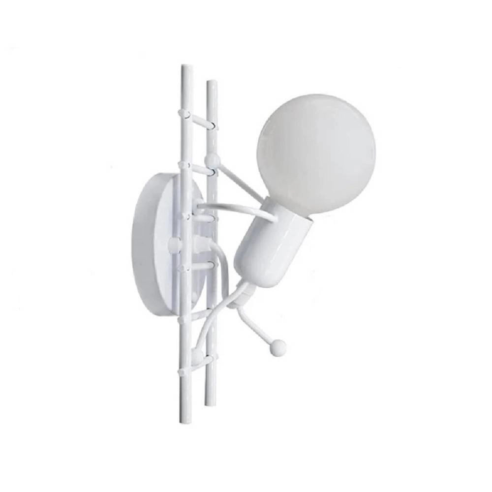 Trade Shop - Applique Da Parete Decorativo Forma Omino Sulla Scala In Metallo Attacco E27 Aq49 -