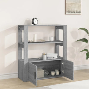 Credenza Grigio Sonoma 80x30x90 cm in Legno Multistrato