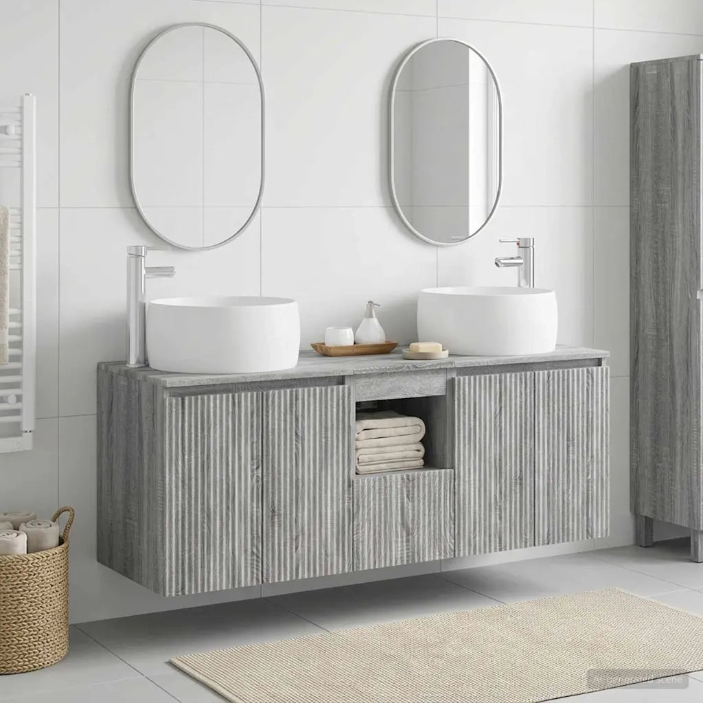 Set di Armadi da Bagno 3 pz Sonoma grigio 49,5 x 44,5 x 66 cm 3405723