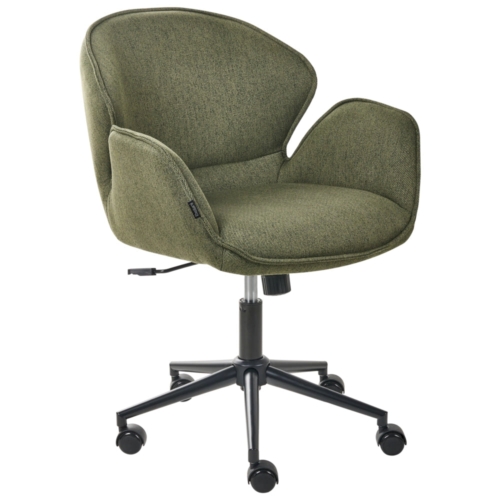 Sedia da ufficio in tessuto verde con struttura in metallo con funzione girevole e altezza regolabile Mobili da ufficio
