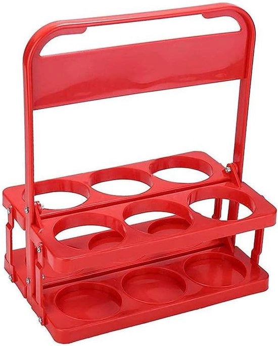Portatile con maniglia per contenitore di bottiglie - Carriera per 6 bottiglie - Contenitore portatile per bottiglie per bar e picnic