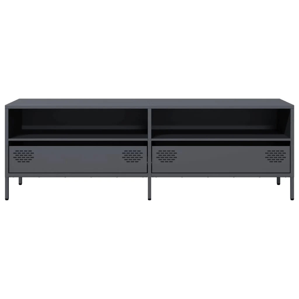 Mobile TV multimediale scaffale TV mobile TV sala da pranzo soggiorno camera da letto antracite 135 x 39 x 43,5 cm acciaio laminato a freddo antracite 02_0026391