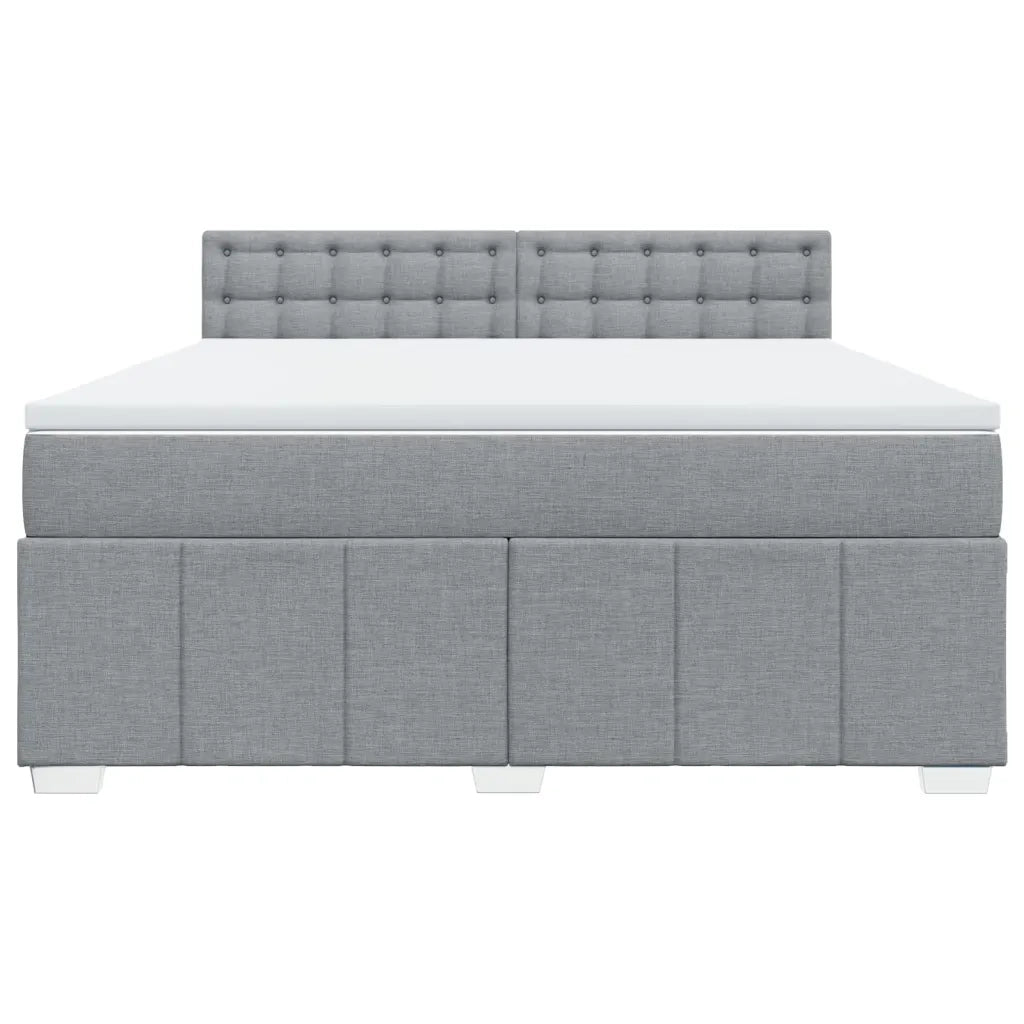 Giroletto a Molle con Materasso Grigio Chiaro180x200 cm Tessuto
